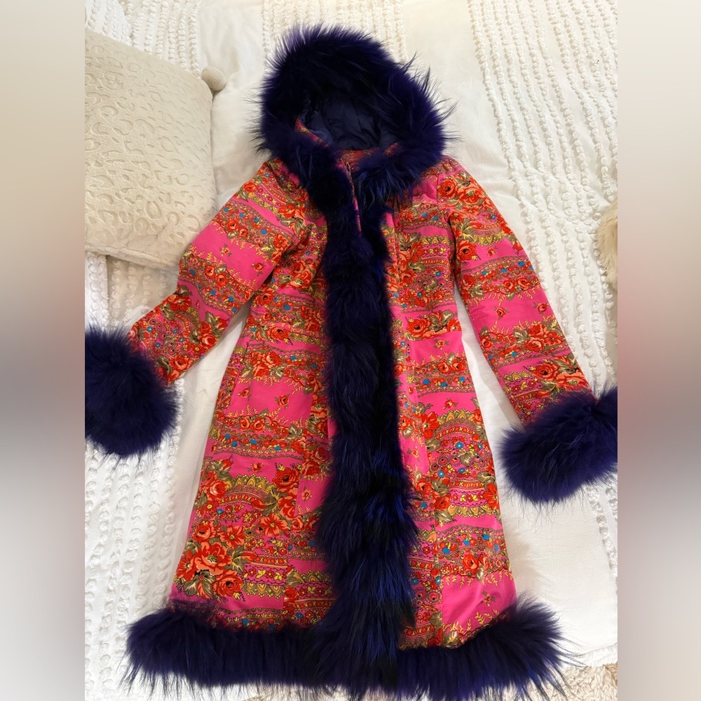Fur Lined Quilted Coat - XS/S, perfect condition!